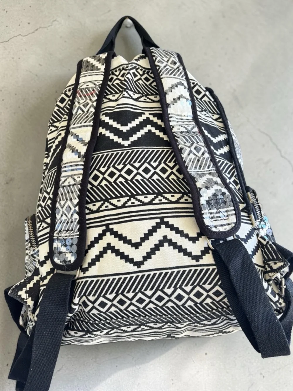 Victoria's Secret PINK Bling Sequin Aztec Backpack in black and white - Picture 14 of 16